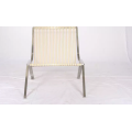 北欧のモダンな手作りのラタン椅子ステンレス鋼フレーム